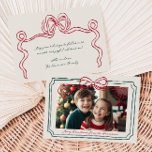 Cartão De Festividades Hand Drawn Red and Green Bow Frame<br><div class="desc">Cute whimsical holiday card with a red and green colored hand drawn bow frame design - customizable with your favorite photo and space for a personal message to your loved ones on the reverse side.</div>