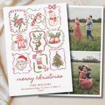 Hand Drawn Watercolor Doodle Christmas 3 Photo