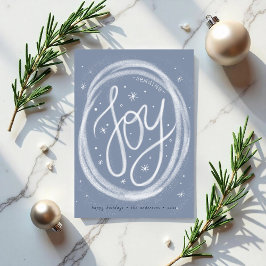 Cartão De Festividades Hand-lettered Joy- Non-Photo Flat Holiday Card