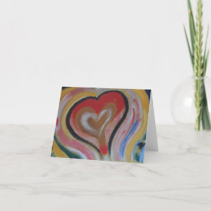 Cartão De Festividades Hand Painted Heart Note Card - Color My Heart