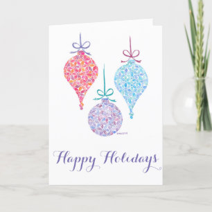 Cartão De Festividades Hanging Ornaments Christmas Card by Sue Weidlich