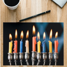 Cartão De Festividades Hannukah Menorah