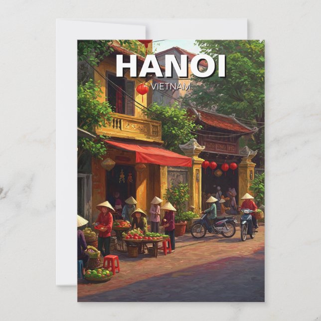 Cartão De Festividades Hanoi Vietnam Viagem (Frente)
