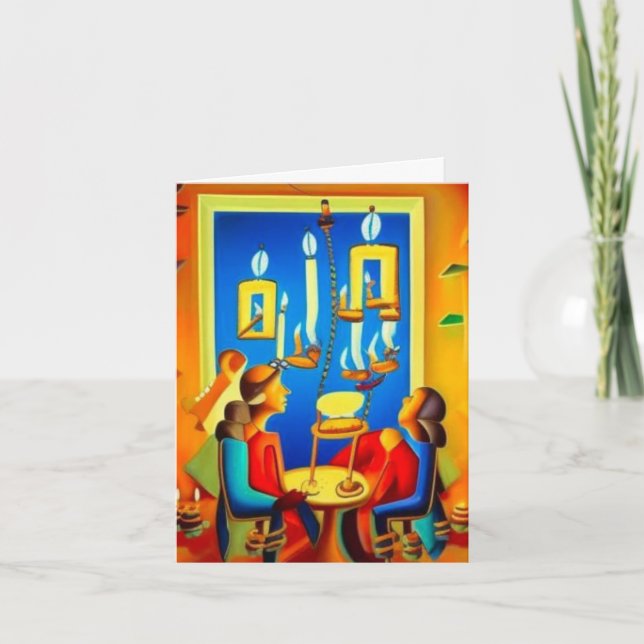 Cartão De Festividades Hanukkah Card 6 (Frente)
