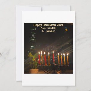 Cartão De Festividades Hanukkah Card Menorah