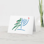 Cartão De Festividades Hanukkah/Cartão de Natal<br><div class="desc">Este cartão vem de www.OurJewishCommunity.org,  que combina judaísmo,  humanismo e tecnologia.  Veja nossa congregação online.  Os cartões estão disponíveis lá também.</div>