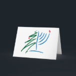 Cartão De Festividades Hanukkah/Cartão de Natal<br><div class="desc">Este cartão vem de www.OurJewishCommunity.org,  que combina judaísmo,  humanismo e tecnologia.  Veja nossa congregação online.  Os cartões estão disponíveis lá também.</div>