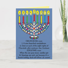 Cartão De Festividades Hanukkah Chanukiah Funny Menorah