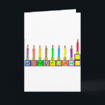 Cartão De Festividades Hanukkah Crianças bloqueia menorah<br><div class="desc">Aproveite o festival das luzes!</div>