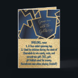 Cartão De Festividades Hanukkah define Dreidel Dourado e Marinho<br><div class="desc">Engraçado "Dreidel" Hanukkah/Chanukah, cartão de saudação. Aproveite outro cartão de saudação engraçado "Definir isso". Este cartão de feriado divertido "Dreidel" é certo para todos os seus amigos e família este ano. Como sempre, os elementos design podem ser editados: movido, redimensionado, girado etc.As cores de fundo podem ser alteradas. Personalize, excluindo...</div>