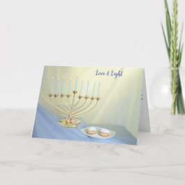 Cartão De Festividades Hanukkah Dreidel Coins Doughnut Dourado Menorah