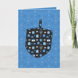 Cartão De Festividades Hanukkah Dreidel Cutout