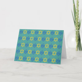 Cartão De Festividades Hanukkah Dreidels + Stars