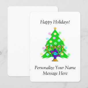 Cartão De Festividades Hanukkah e Natal juntos