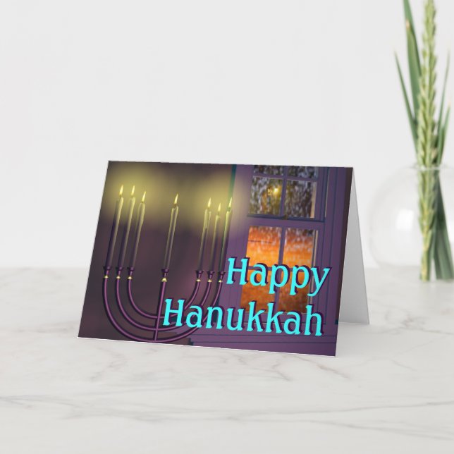 Cartão De Festividades Hanukkah feliz (Frente)