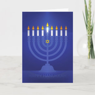 Cartão De Festividades hanukkah feliz azul