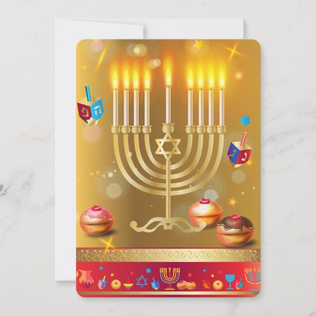 Cartão De Festividades Hanukkah Festival of Lights Beautiful Jewish (Frente)