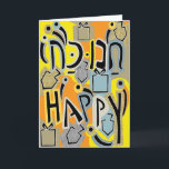 Cartão De Festividades Hanukkah Greeting Card Hanukkah Happy Art Glitz<br><div class="desc">"Hanukkah "Hanukkah Happy Art Glitz" Saudação com Envelope. Personalize apagando o texto na dentro do cartão de saudação e substituindo por sua própria mensagem. Escolha seu estilo, cor e tamanho de fonte favoritos. Todos os elementos podem ser editados (rotacionados, movidos, excluídos, redimensionados etc.) Obrigados para parar e comprar. Muito apreciado!!...</div>