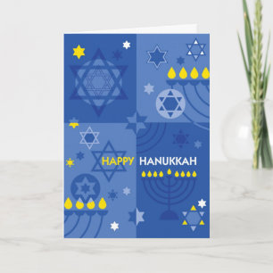 Cartão De Festividades Hanukkah Iconic Menorah and Star of David Design
