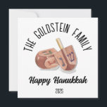 Cartão De Festividades Hanukkah Judaico Chanuka Nome da Família Personali<br><div class="desc">Adicione um toque festivo às suas celebrações de Hanukkah com nossos acessórios personalizados de nome! Com belos itens relacionados ao Hanukkah, como Menorá, Dreidel e Sufganiyot, é perfeito para abençoar seus amigos para o Chanuka! O destaque? Um recurso de nome de família personalizado! Adicione o nome da sua família ao...</div>