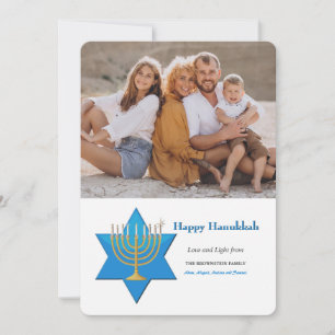 Cartão De Festividades Hanukkah Light and Love Photo Holiday Card