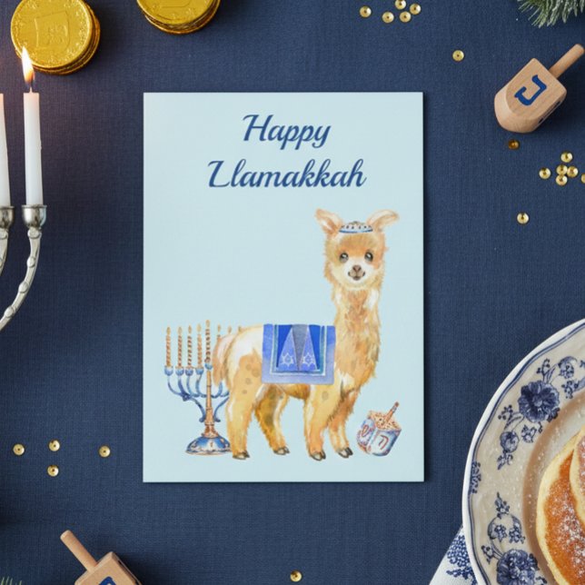 Cartão De Festividades Hanukkah Llama Engraçado Llamakkah Chrismukkah (Criador carregado)