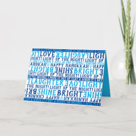 Cartão De Festividades HANUKKAH Love Light Laughter Typography Blue