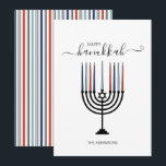 Cartão De Festividades Hanukkah Menorah Holiday Card<br><div class="desc">Personalize o texto personalizado acima. Você pode encontrar itens de coordenação adicionais em nossa coleção "Presentes de Chanucá e Menorah".</div>