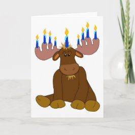 Cartão De Festividades Hanukkah Menorah Moose Card