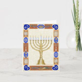 Cartão De Festividades Hanukkah Menorah Notecard