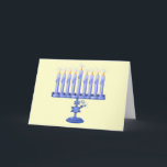 Cartão De Festividades Hanukkah Menorah (personalizável)<br><div class="desc">Você pode personalizar este belo presente Chanukah com um nome ou seu próprio texto!</div>