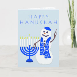Cartão De Festividades Hanukkah Snowman Personalizado Por Toda A Impressã