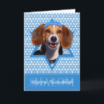 Cartão De Festividades Hanukkah Star de David - Beagle<br><div class="desc">O que poderia fazer com que dizer Feliz Hanukkah fosse mais divertido do que ter esse Cachorro Beagle vestindo um Yamaka cercado pela Estrela de David. Este design de feriado caprichoso irá certamente agradar aos seus amigos e familiares, assim como a outros amantes de cães. Este design está disponível em...</div>