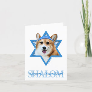 Cartão De Festividades Hanukkah Star de David - Corgi - Owen