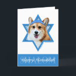 Cartão De Festividades Hanukkah Star de David - Corgi - Owen<br><div class="desc">O que poderia fazer com que dizer Feliz Hanukkah fosse mais divertido do que ter este Cachorro Corgi vestindo um Yamaka cercado pela Estrela de David. Este design de feriado caprichoso irá certamente agradar aos seus amigos e familiares, assim como a outros amantes de cães. Este design está disponível em...</div>