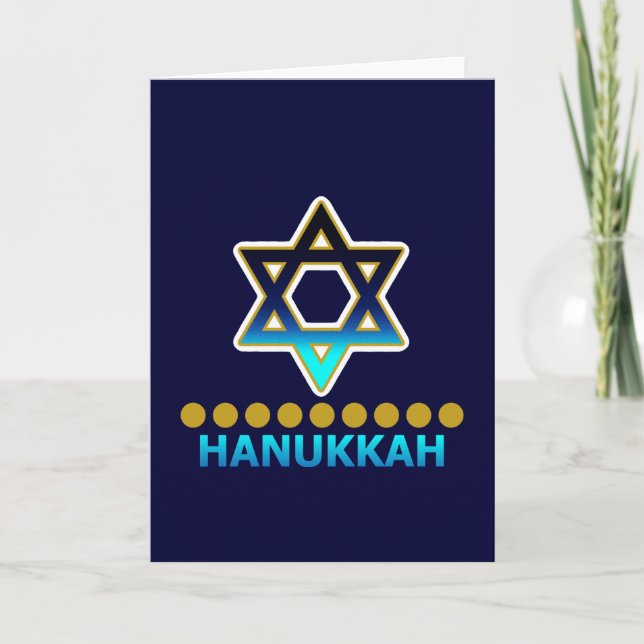 Cartão De Festividades Hanukkah Star De David Menorah (Frente)