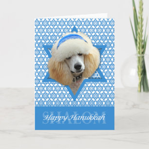 Cartão De Festividades Hanukkah Star de David - Poodle - Apricot
