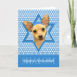 Cartão De Festividades Hanukkah Star of David - Chihuahua