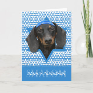 Cartão De Festividades Hanukkah Star of David - Dachshund - Winston