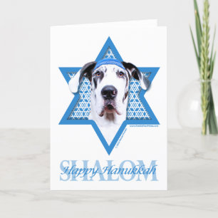 Cartão De Festividades Hanukkah Star of David - Great Dane - Harlequin