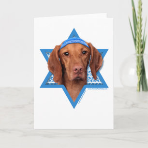 Cartão De Festividades Hanukkah Star of David - Vizsla - Reagan
