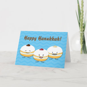 Cartão De Festividades Hanukkah Sufganiyot Jewish Jelly Filmada Rosquinha