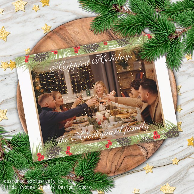 Cartão De Festividades Happiest Clássico Moderno Personalizado (Criador carregado)