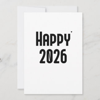 Cartão De Festividades Happy 2026 - minimalistic typography card