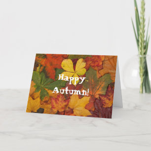 Cartão De Festividades Happy Autumn Fall Leaves Custom Greeting Card
