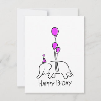 Cartão De Festividades Happy b day olifant rose