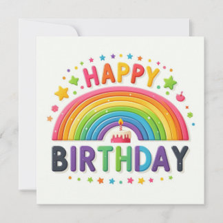 Cartão De Festividades Happy Birthday Flat Holiday Card