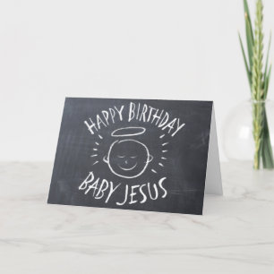 Cartão De Festividades Happy Birthday Jesus - Chalkboard Christmas Chalk