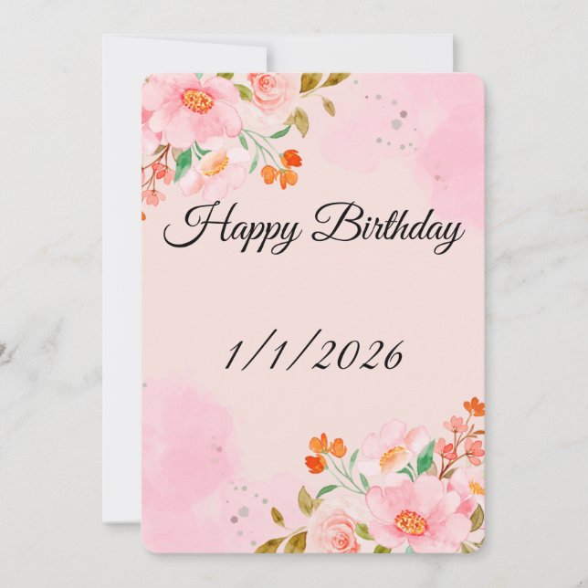 Cartão De Festividades Happy Birthday Wishes Card (Frente)