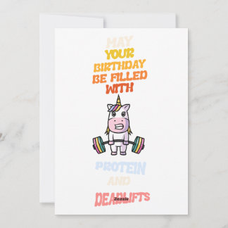 Cartão De Festividades Happy birthdy card protein and deadlift lover 